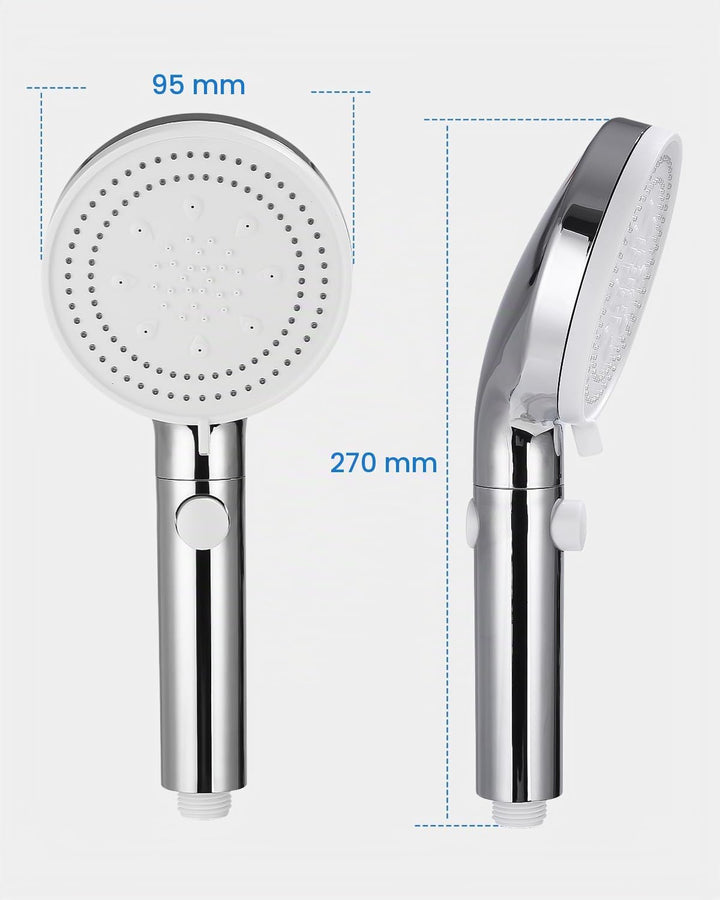Duschkopf, 6 Strahlarten Wassersparend, Duschbrause Handbrause, Shower Head, Silber