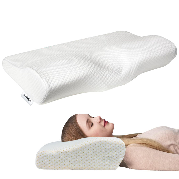 Edihome, Nackenstützkissen, Kopfkissen Nackenschmerzen, 50 x 30 x 10 cm, Nackenkissen, Memory Foam,