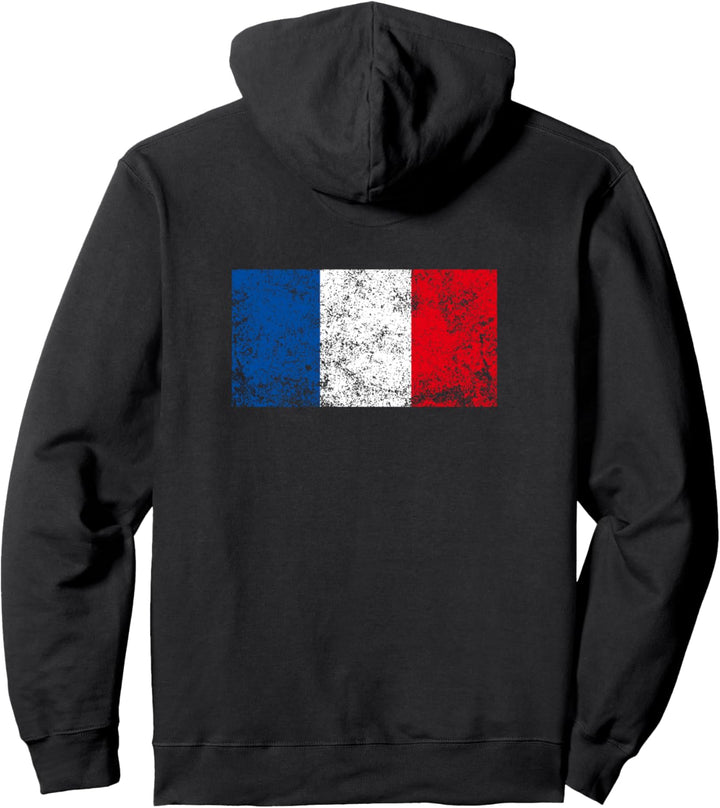 Vintage French Flag - France Distressed Flag Pullover Hoodie