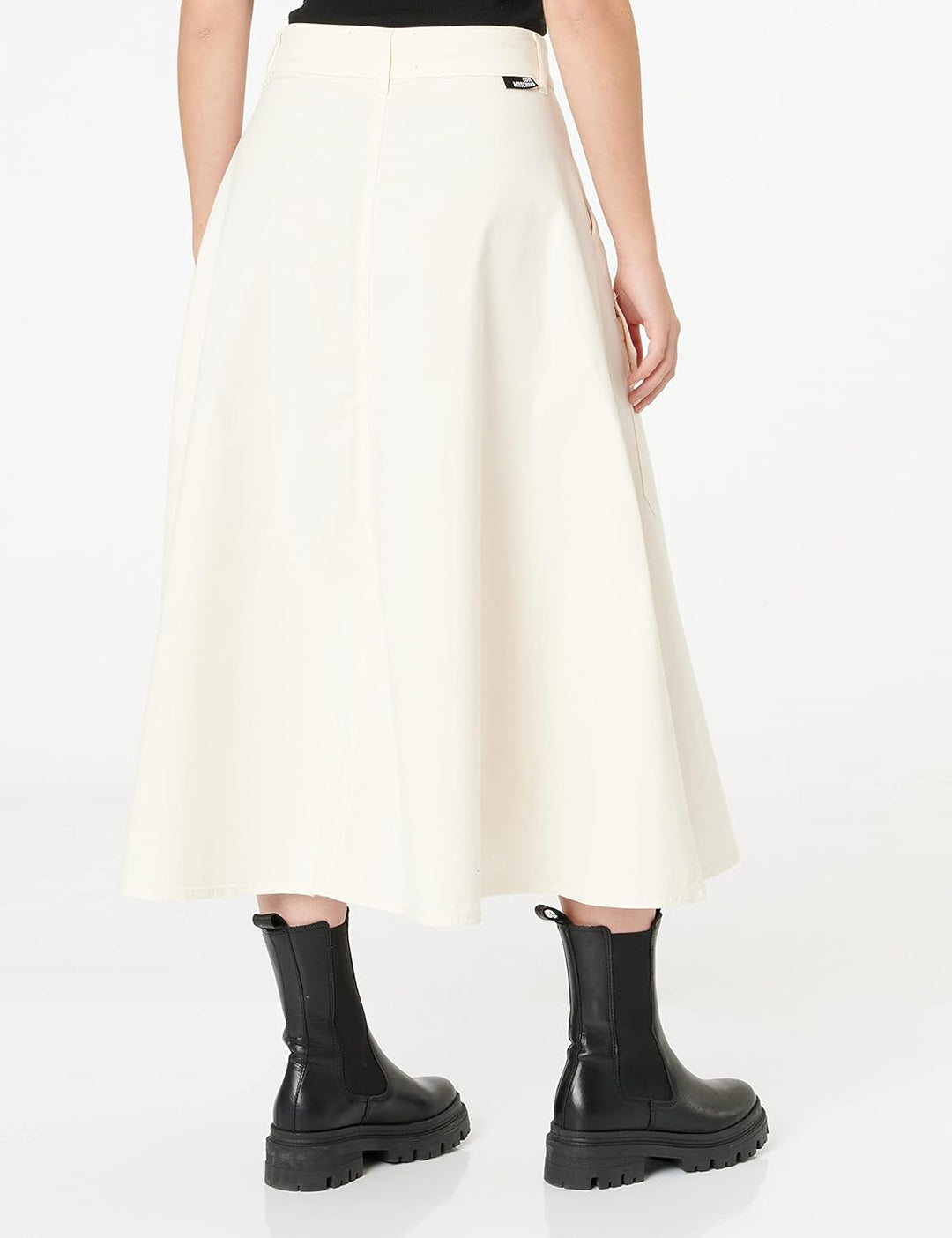 Love Moschino Damen Canvas midi Skirt with Patch Pockets 42 Cream, 42 Cream