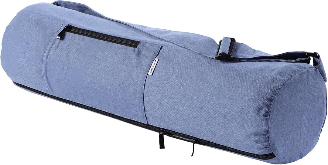 Navaris XXL Yogatasche für Yogamatte aus Baumwolle - Tasche für Yoga Matte mit Reissverschluss Trage