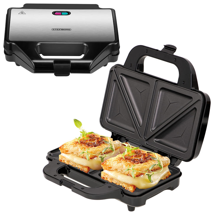 XXL Sandwichmaker | 4 Sandwichecken | Cool-Touch-Gehäuse | Antihaftbeschichtung | Sandwichtoaster |
