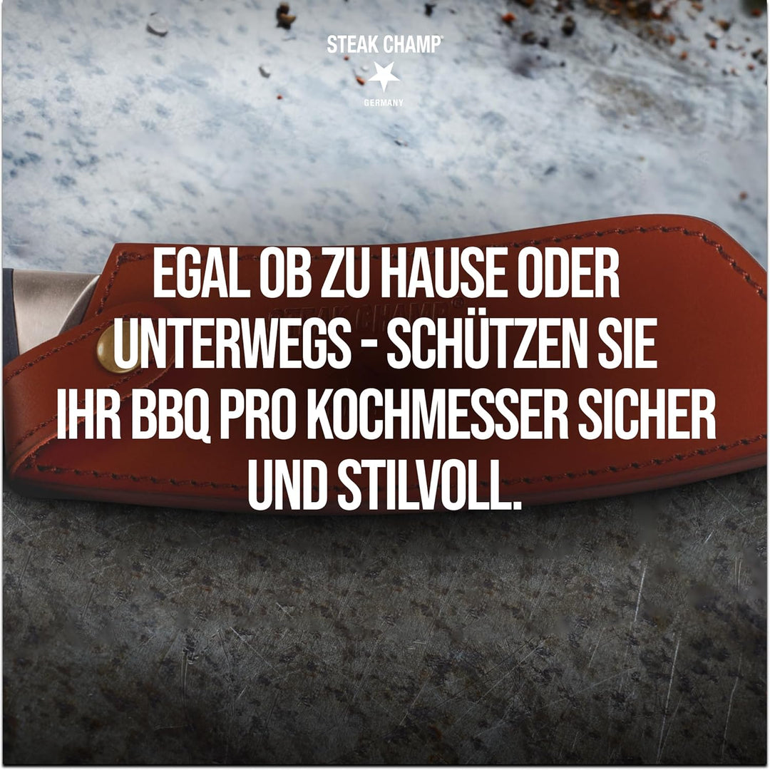 Steak Champ Leder Holster für BBQ Pro Kochmesser: Messertasche aus hochwertigem Leder, zum Befestige