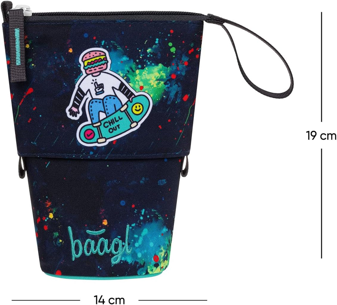 Baagl Federmäppchen Jungen - Stifteetui Kinder - Mäppchen Etui für Schule - Robuste Federtasche & Fe
