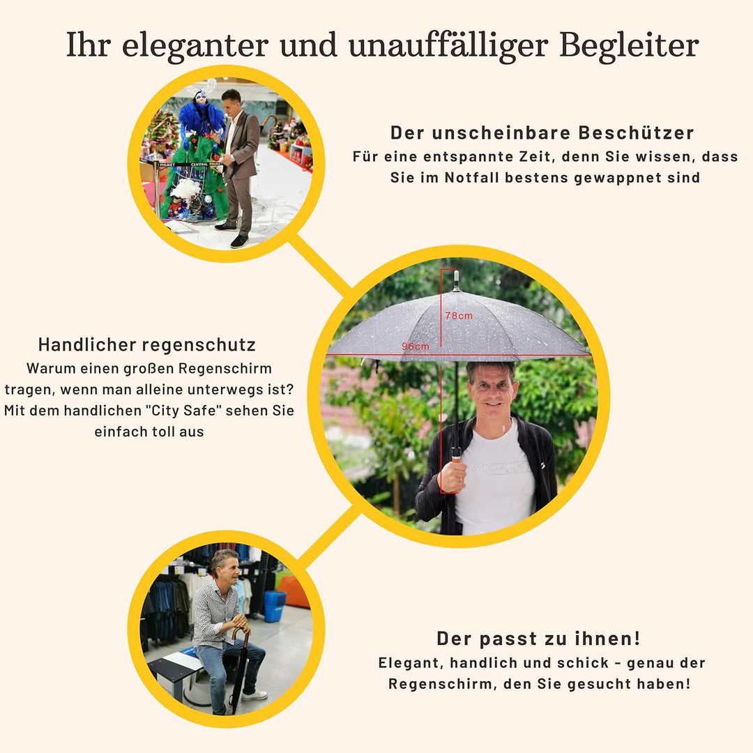Sicherheitsschirmit Videokurs | Verteidigungs Abwehr Schirm | Selbstverteidigung | 3 Grössen Rundhak