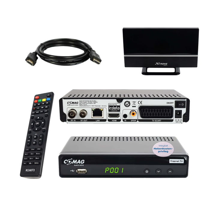 COMAG SL65T2 DVB-T2 Receiver, Freenet TV (Private Sender in HD), PVR Ready, Full-HD, HDMI, SCART, Me