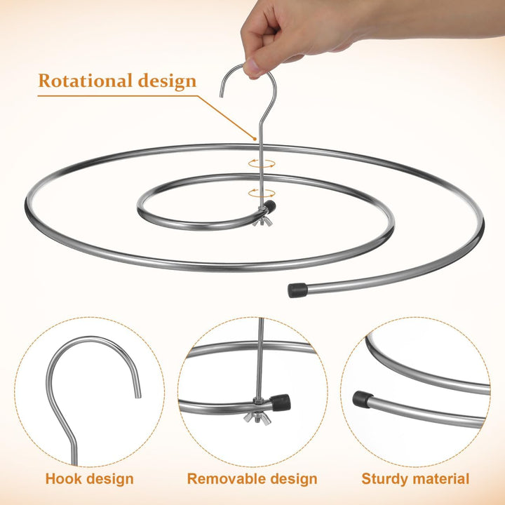 Hemobllo Spiral-Wäscheständer 2er-Pack Ø 40 cm, 10 mm Edelstahl, bis 10 kg, platzsparend & schnell t