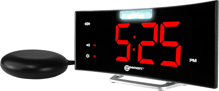 Wecker mit starkem 95dB Alarm, Vibrationskissen, grossem Display und Blitzlicht - Die Geemarc Wake '