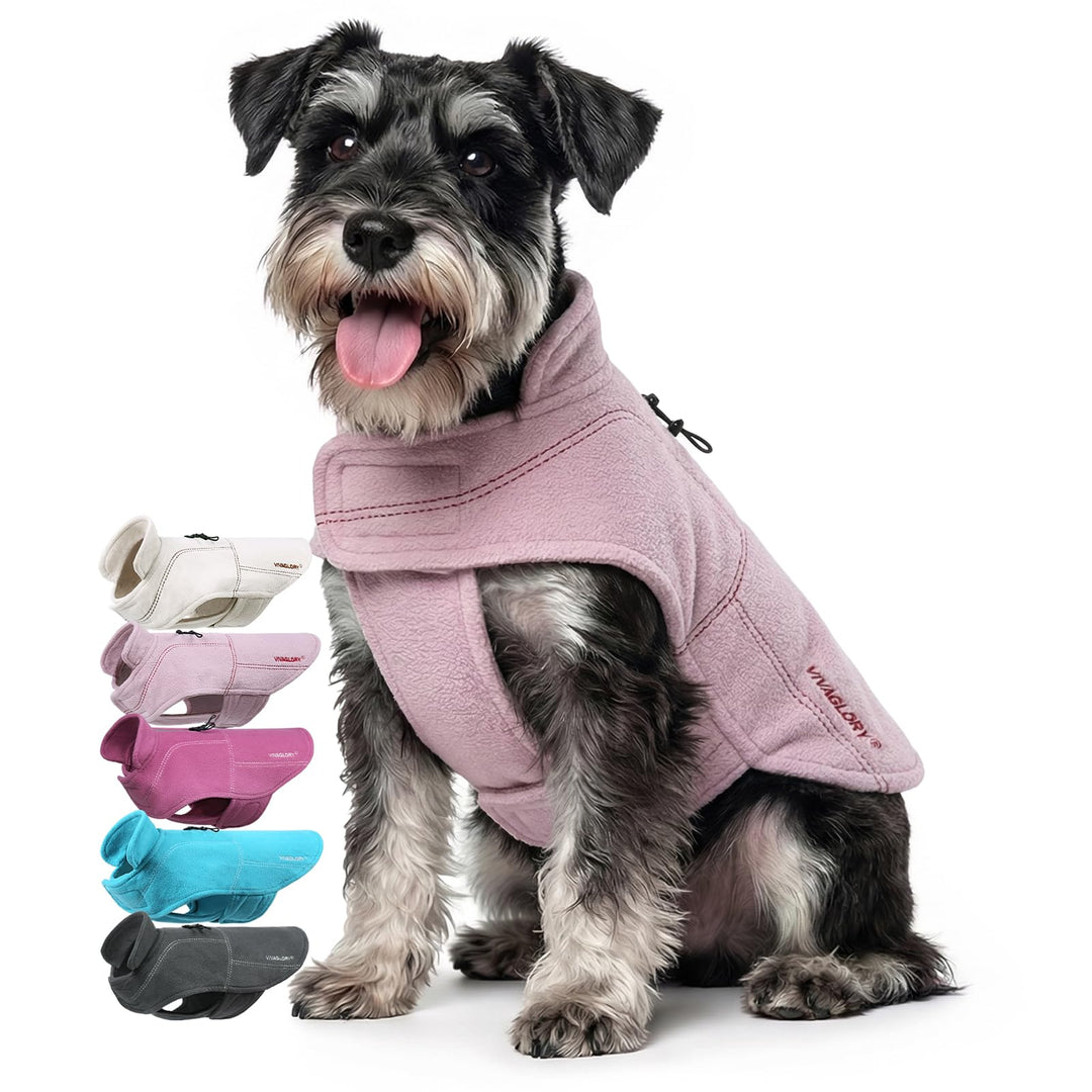 VIVAGLORY Softpad Wintermantel Hund, Hundemantel Fleecemantel Hund, Fleecejacke mit Bauchschutz, Fle