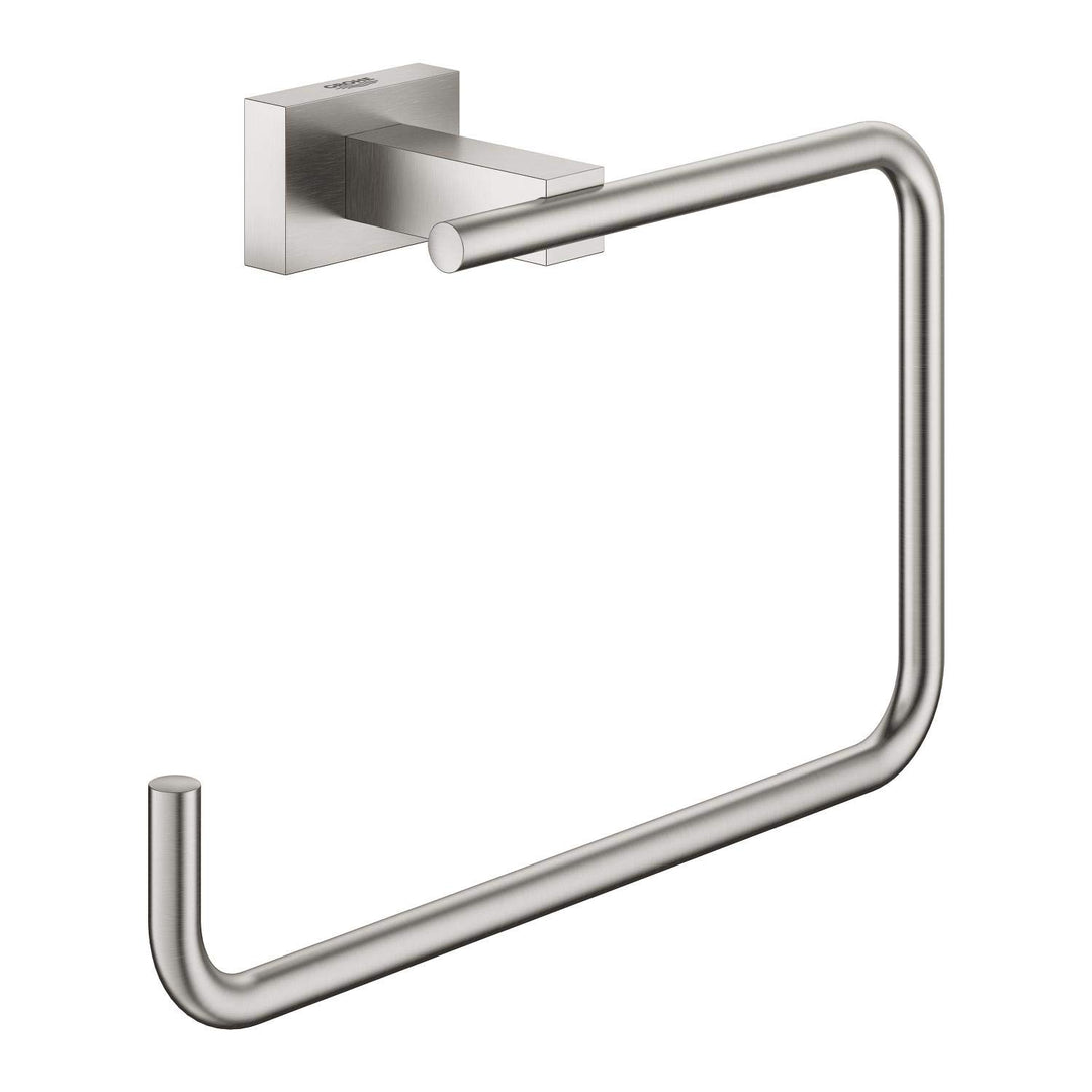 GROHE 40510DC1 Essentials Cube Handtuchring, supersteel, Supersteel