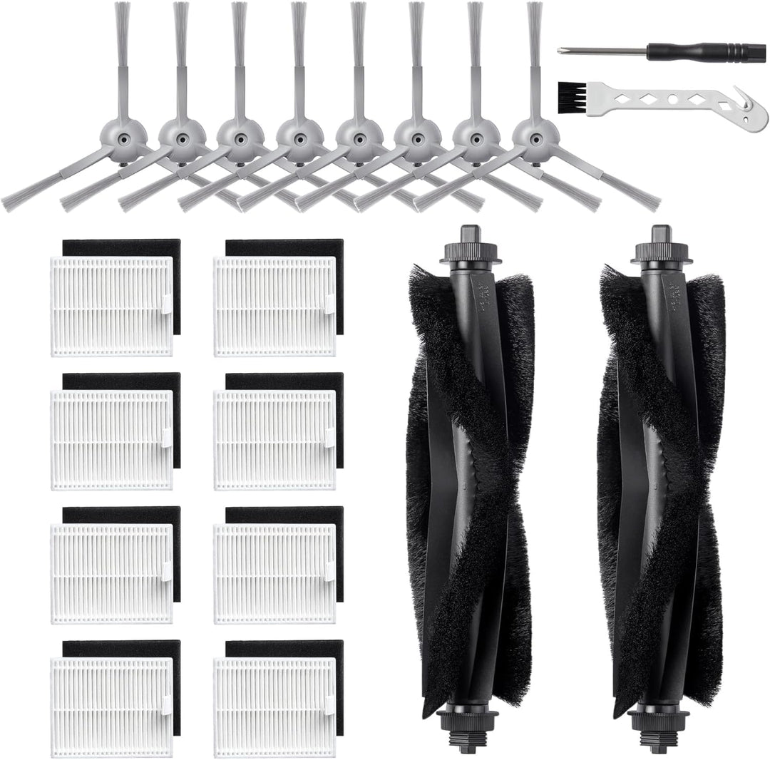 20 Stück Ersatzteile für Eufy L60/ L60 SES/ L50/ L50 SES Saugroboter, Ersatz Zubehörset mit 2 Hauptb