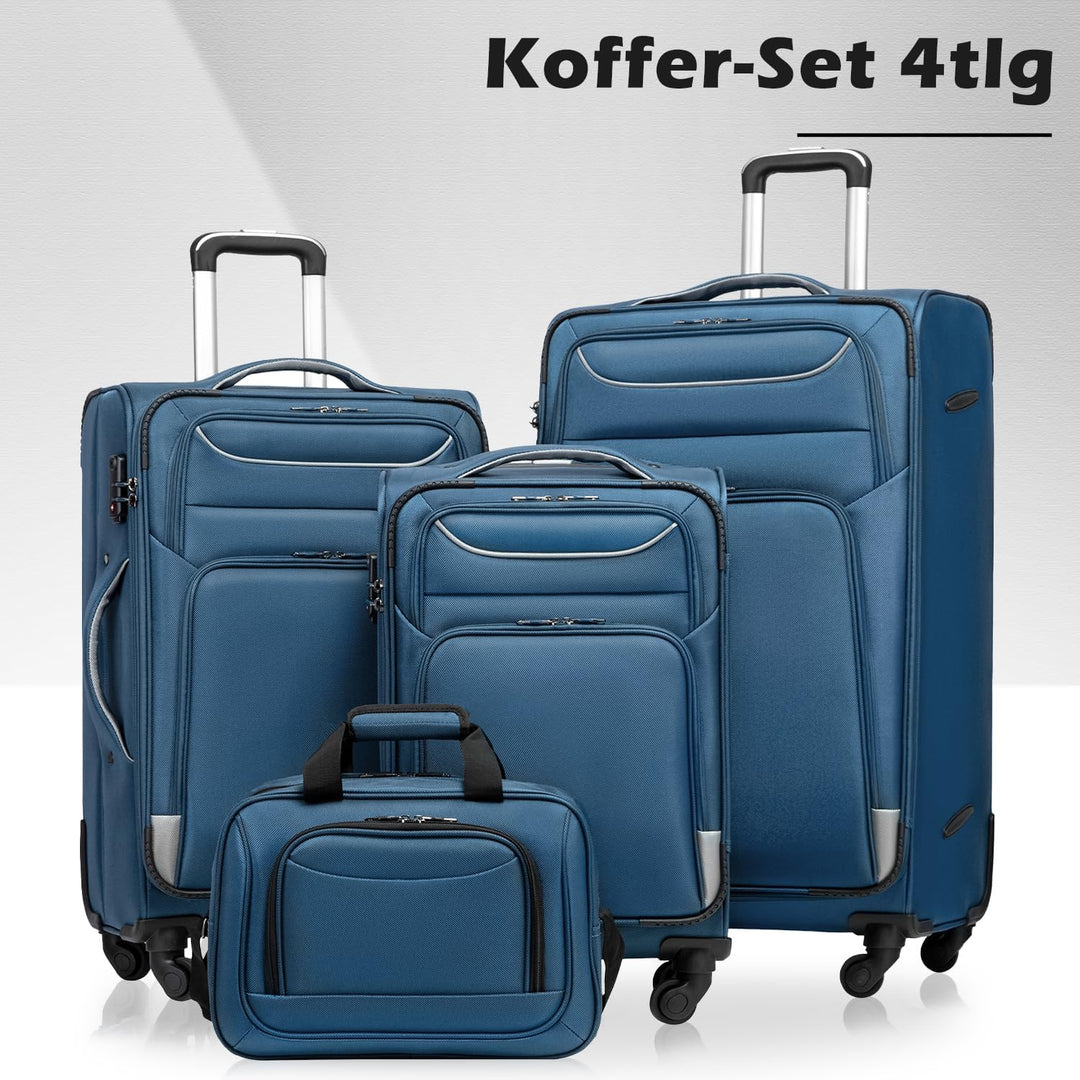 COOLIFE Koffer Trolley Koffer Reisekoffer von 4 Rollen Stoffkoffer Handgepäck TSA-Schloss Der Koffer