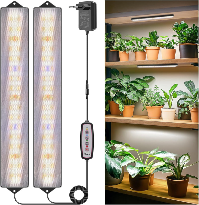 Wolezek Pflanzenlampe LED Vollspektrum, 210 LEDs Grow Light mit Auto Timer 4/8/12/16H, 2 Stück 35 cm