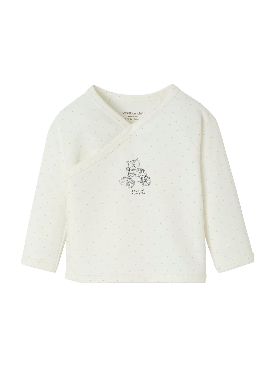 Vertbaudet Bio-Kollektion: Gemusterte Baby Jacke mit Druckknöpfen Basic Vert 50, Vert 50