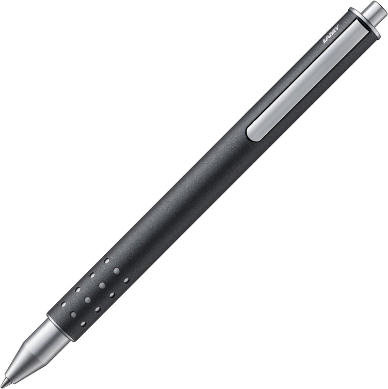 LAMY swift Tintenroller 334 – Rollpen in matt-anthrazitfarbener Lackoberfläche mit Edelstahlpunkten