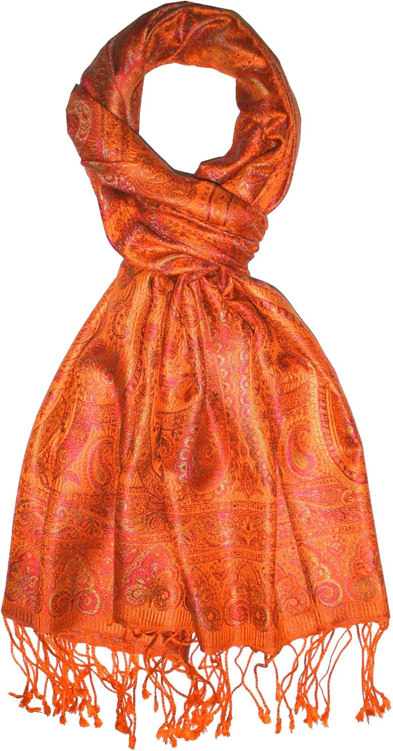 Lorenzo Cana Luxus Pashmina Damen - Schal Schaltuch jacquard gewebt 100% Seide Paisley Muster Seiden