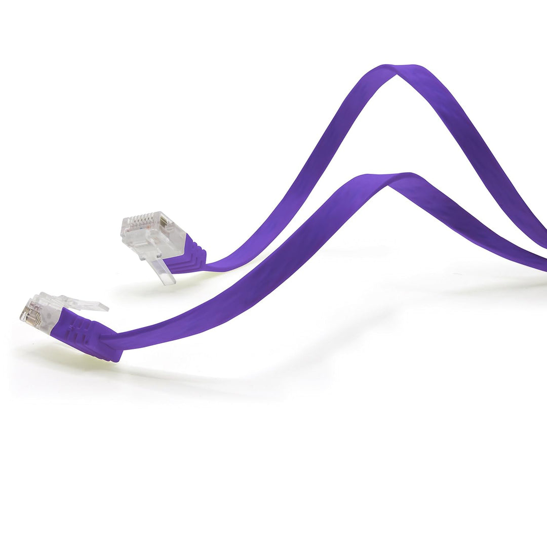 1aTTack.de 20m - violett - 5 Stück - Cat.6 Flaches Netzwerkkabel Cat6 Flachkabel Ultra Flach Cat.6 P