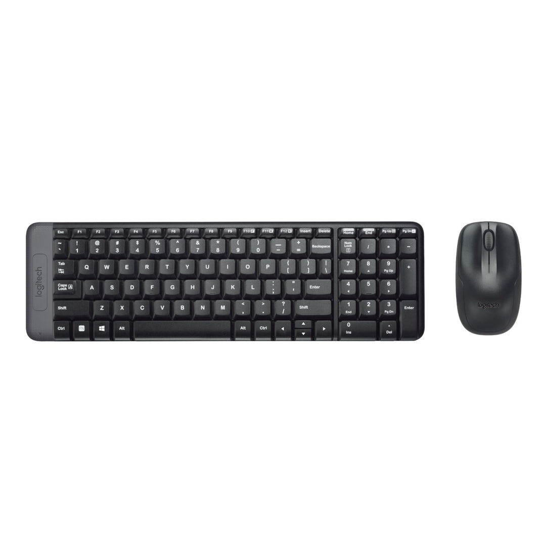 Logitech MK220 Kompaktes, Kabelloses Set mit Tastatur und Maus für Windows, US QWERTY-Layout - Schwa