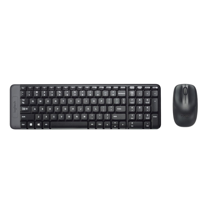Logitech MK220 Kompaktes, Kabelloses Set mit Tastatur und Maus für Windows, US QWERTY-Layout - Schwa