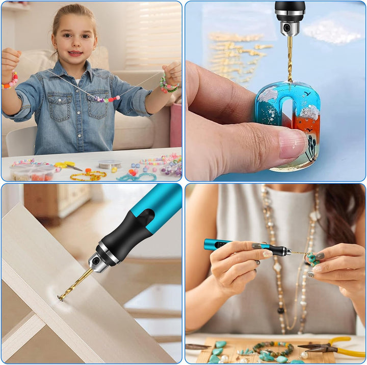 Mini Electric Hand Drill, 3-Speed Electric Mini Drill Pen, Rechargeable DIY Hand Drill Electric, Min