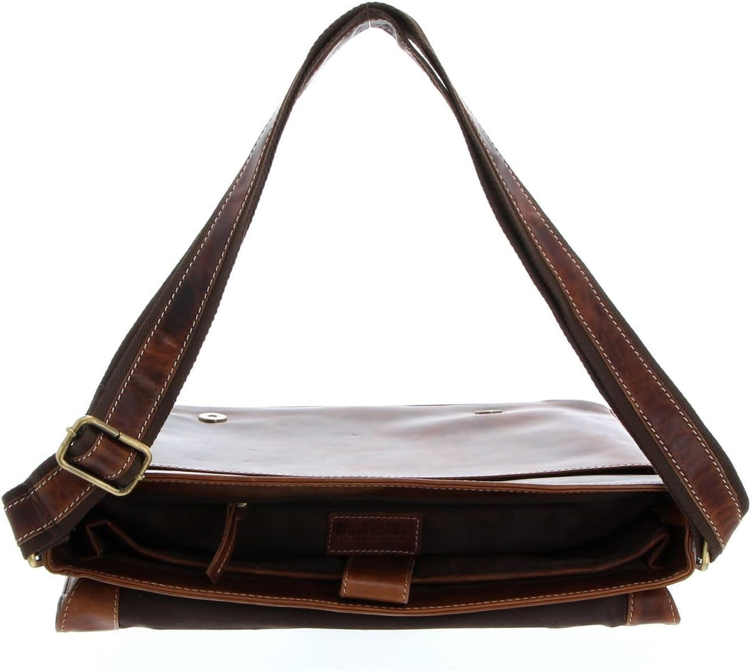 Bruno Banani Umhängetasche Jupiter Cognac echt Leder Herren, Damen - 020250