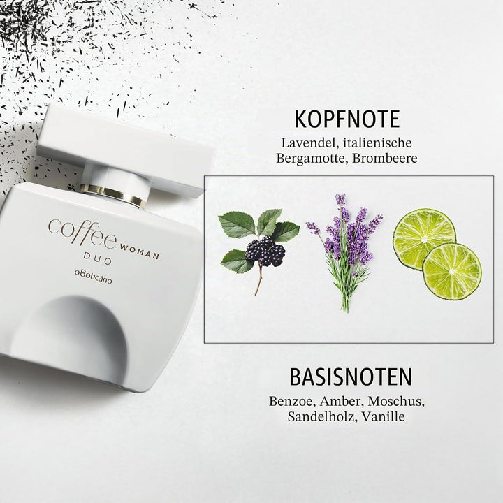 O Boticário Coffee Duo Woman Eau de Toilette, Long-Lasting, Woody, Coffee Fragrance Perfume for Wome