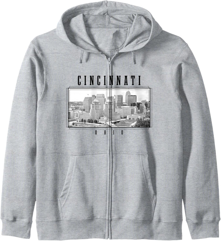 Cincinnati Ohio Vintage Skyline USA Amerika Souvenir Kapuzenjacke