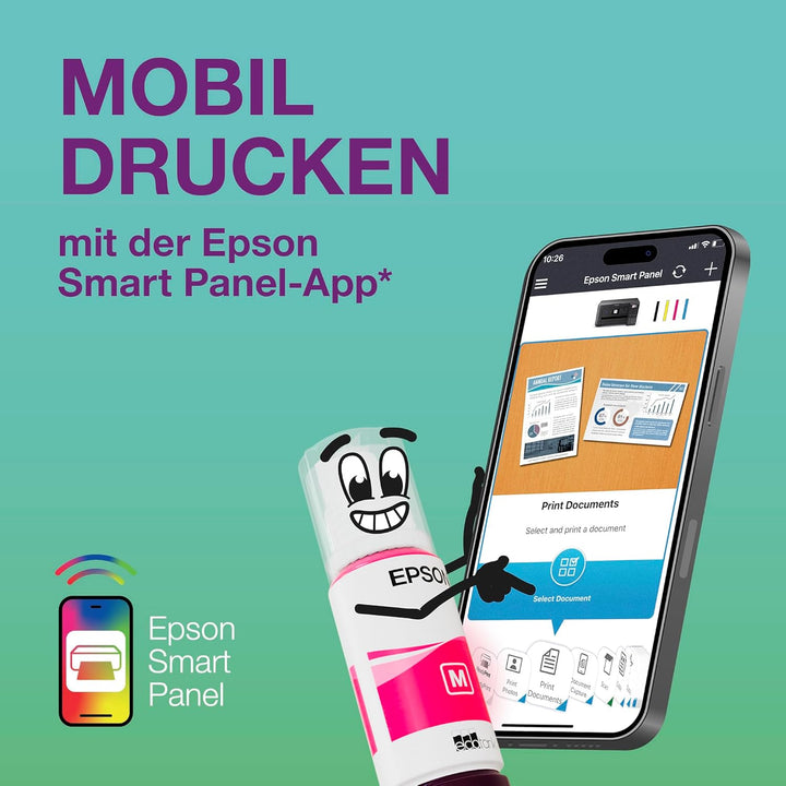 EcoTank ET-2870 A4-Multifunktions-Wi-Fi-Tintentankdrucker, mit einem im Lieferumfang enthaltenen Vor