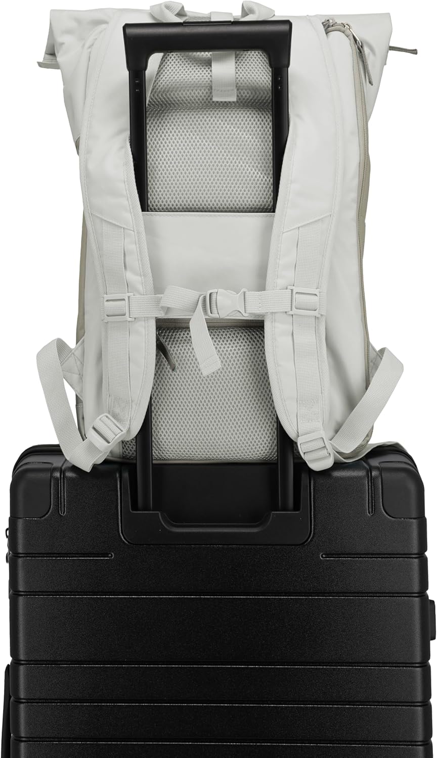 Travelite Handgepäck Rucksack, Laptop Rucksack 15,6 Zoll, BASICS, Reiserucksack Rolltop Funktion, 60
