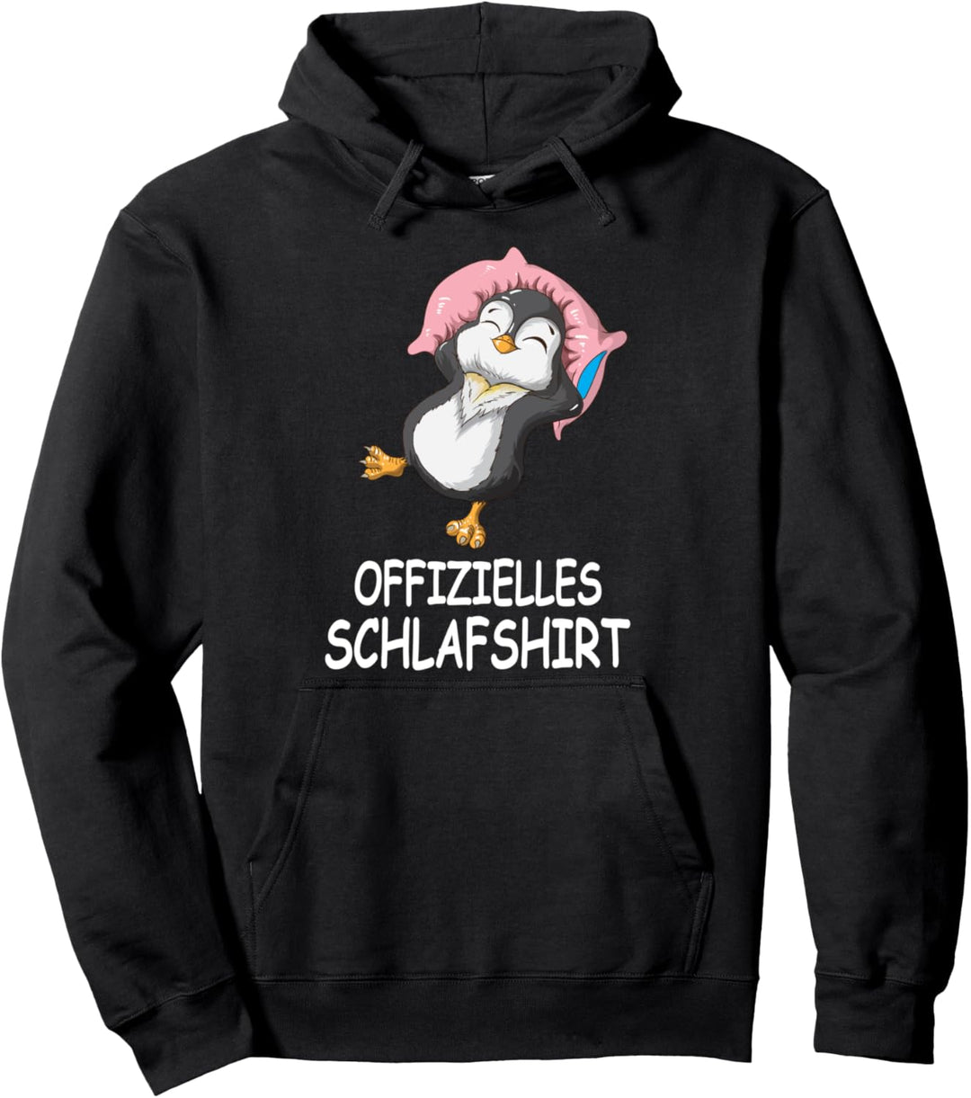 Pinguin offizielles Schlafshirt Spruch Schlafmütze Geschenk Pullover Hoodie