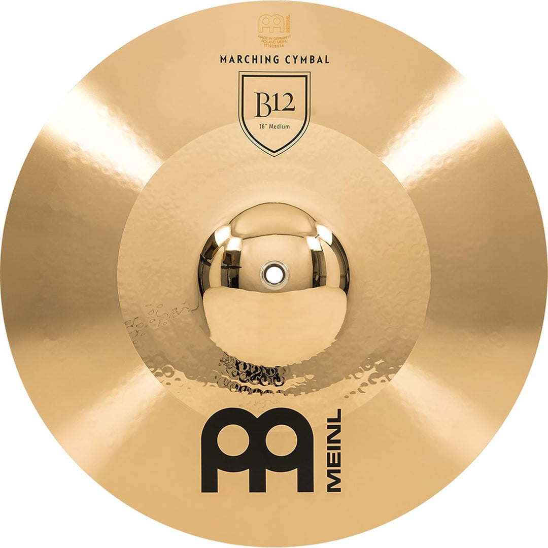 Meinl Cymbals MA-B12-16M Marschbecken Paar Medium B12 Bronze 40,6 cm (16 Zoll) inkl. BR5 Marschbecke