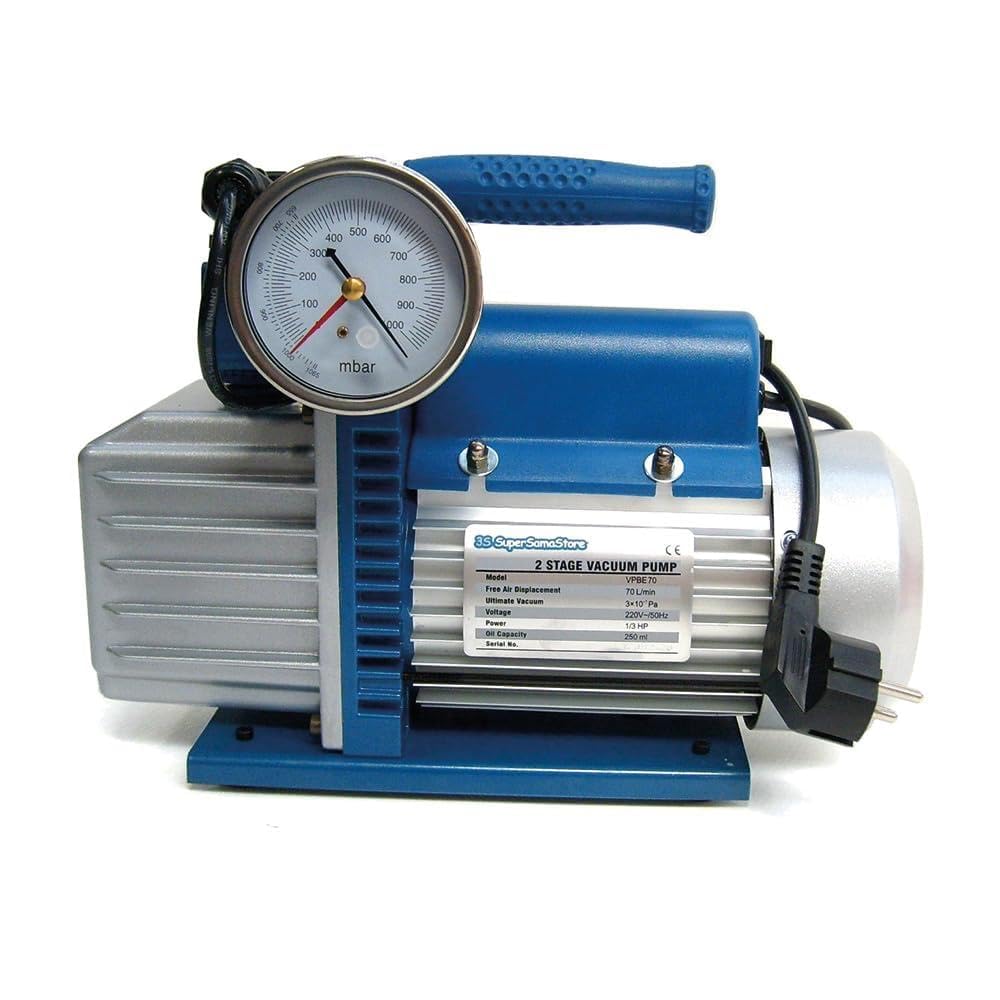 Vakuumpumpe 70 L/min 2 STUFIG mit elektrischem Ventil 1/3HP UNTERDRUCK