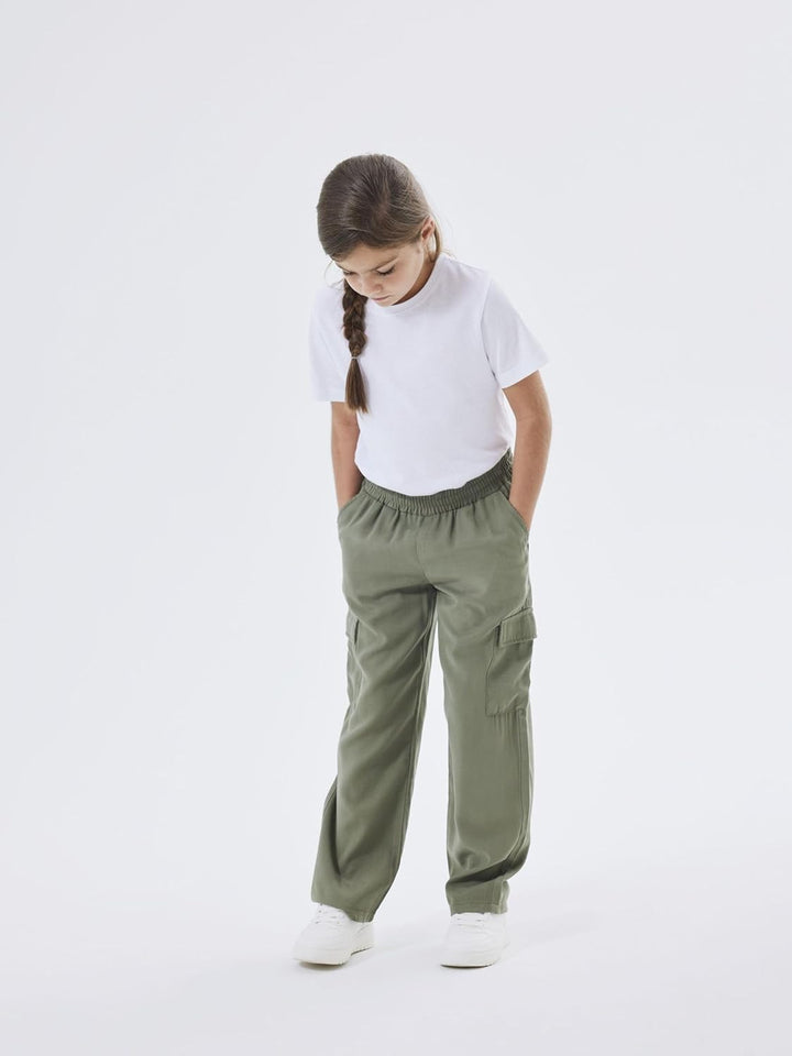 NAME IT Girl Cargohose Straight Fit 116 Deep Lichen Green, 116 Deep Lichen Green