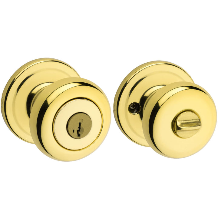 Kwikset Juno Türknauf mit Schlüssel, antimikrobieller Microban-Schutz mit SmartKey-Sicherheit, polie
