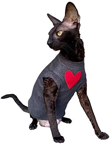 Kotomoda Katze T-Shirt I Love You dunkelgrau (S), S