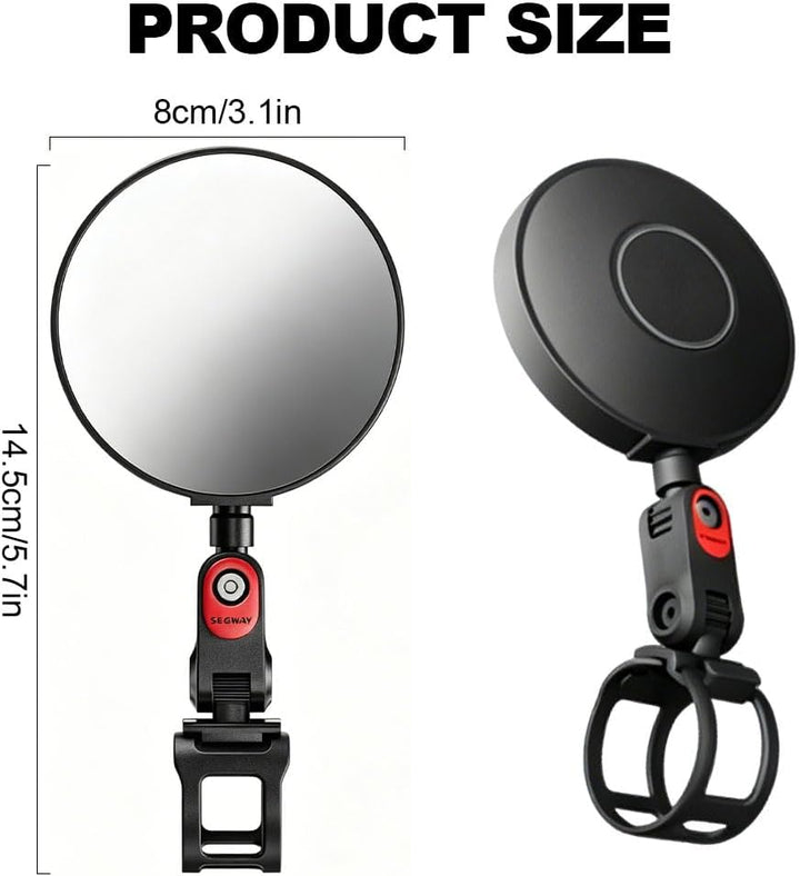 2 Stück Rückspiegel für Roller, Verstellbare Rückspiegel, E-Scooter Rückspiegel, 360° Verstellbarer