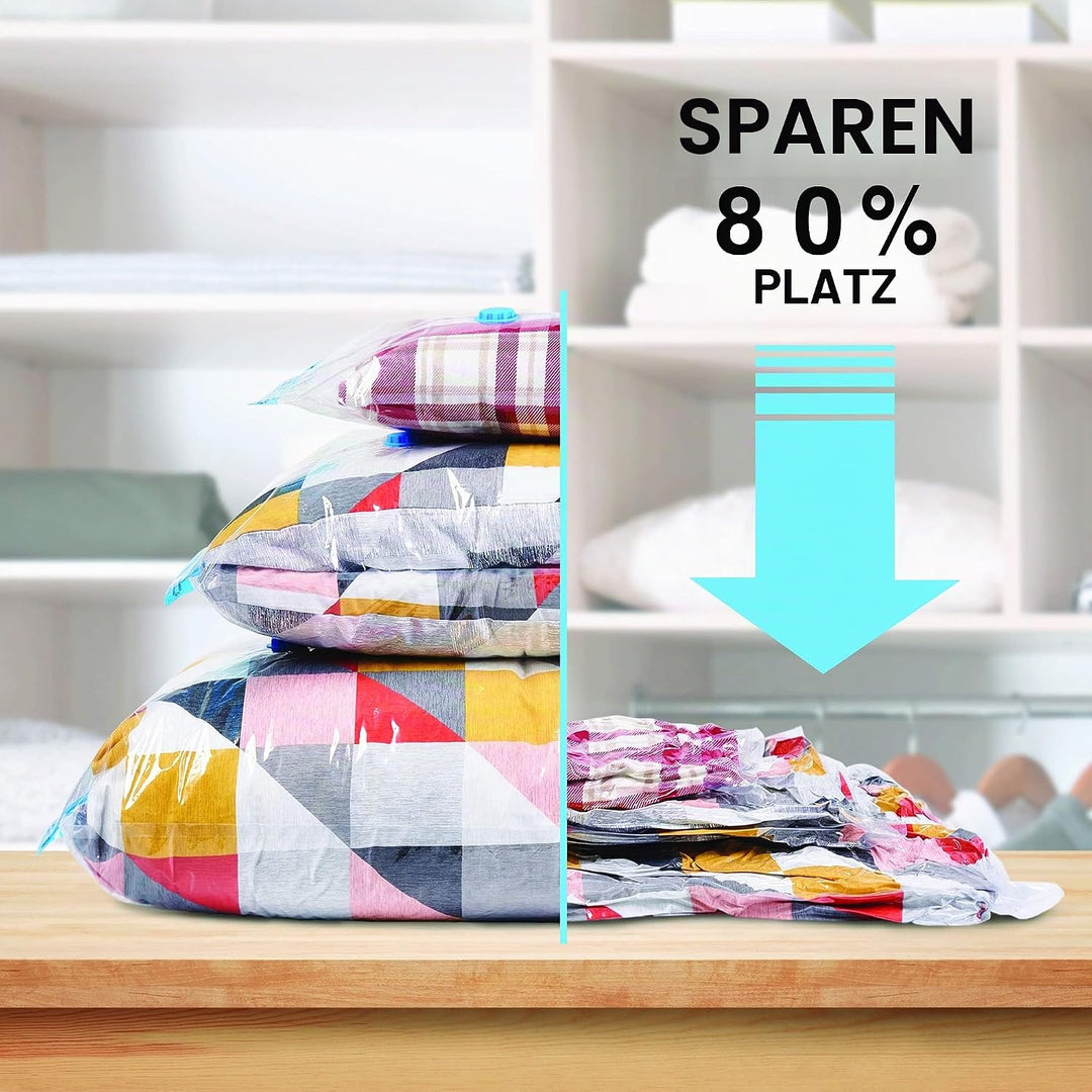 BRAMBLE - 20 Premium Vakuumbeutel Aufbewahrungsbeutel mit Pumpe, 7 Grössen (XXL, XL, L, M, S + Reise