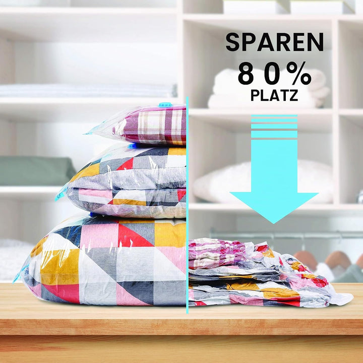 BRAMBLE - 20 Premium Vakuumbeutel Aufbewahrungsbeutel mit Pumpe, 7 Grössen (XXL, XL, L, M, S + Reise