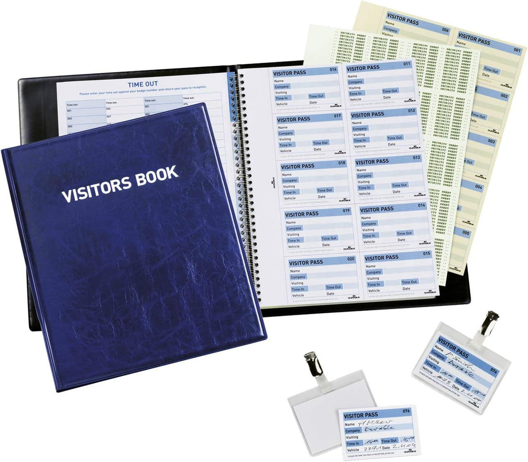 Durable Besucherbuch / Visitors Book 100, englisch, für 100 Namensschilder, 146365, Besucherbuch