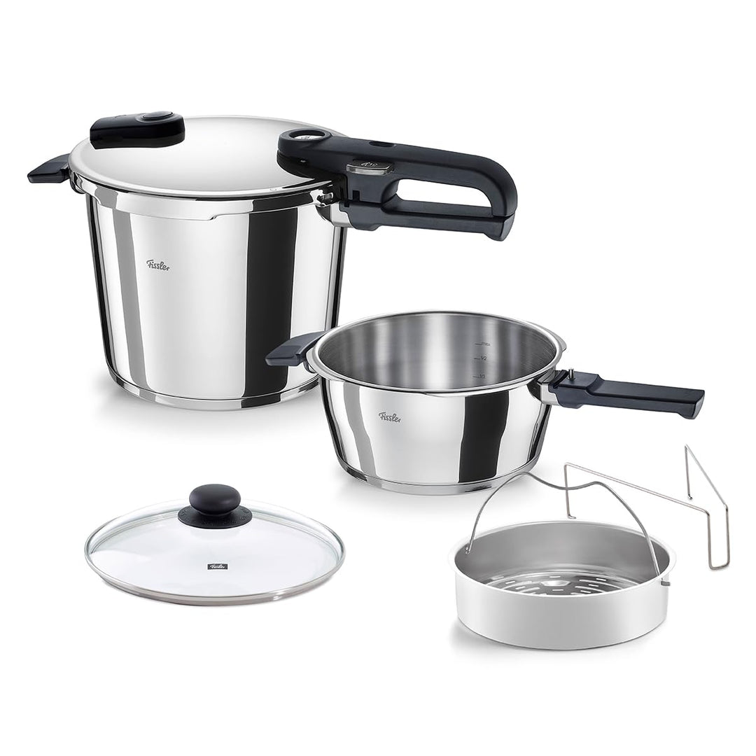 Fissler Vitaquick Edition/Schnellkochtopf-Set 6-teilg (2 Schnellkochtöpfe Ø 22 cm 3,5 L & 6 L) inkl.