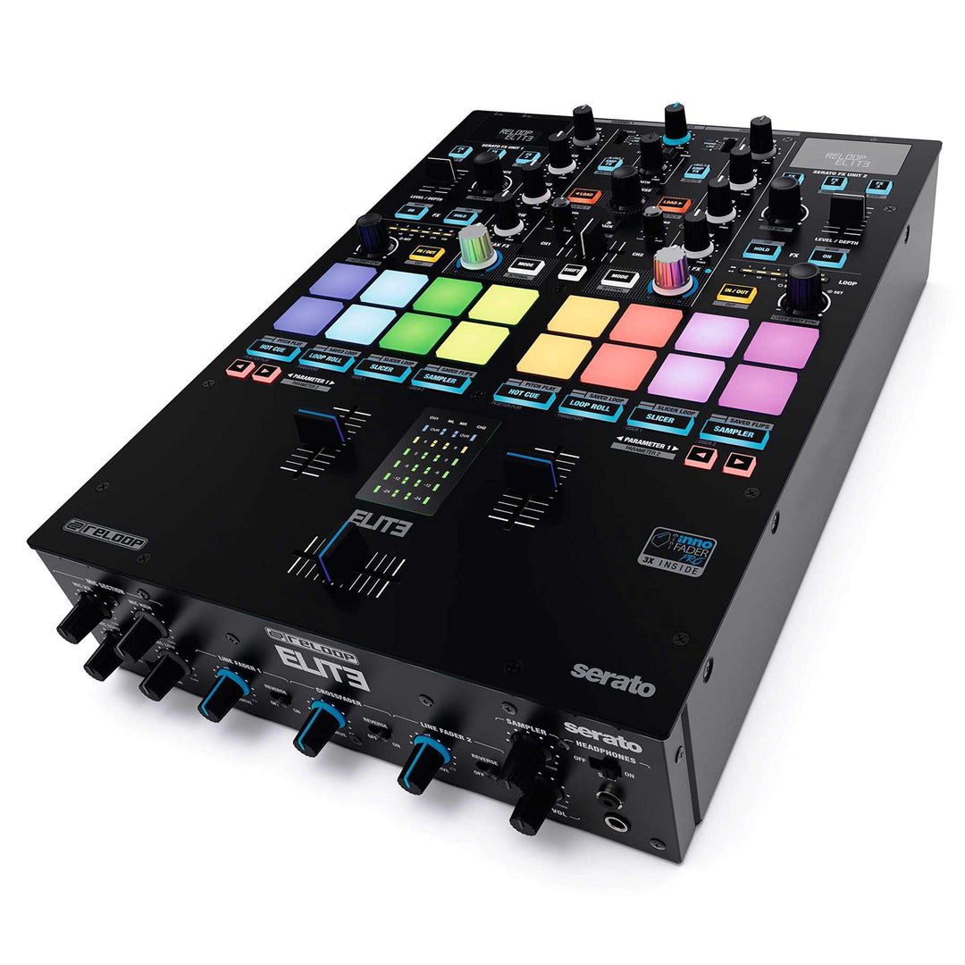 Reloop ELITE Professioneller DVS Performance Mixer für Serato DJ Pro, 16 grosse, anschlagsdynamische