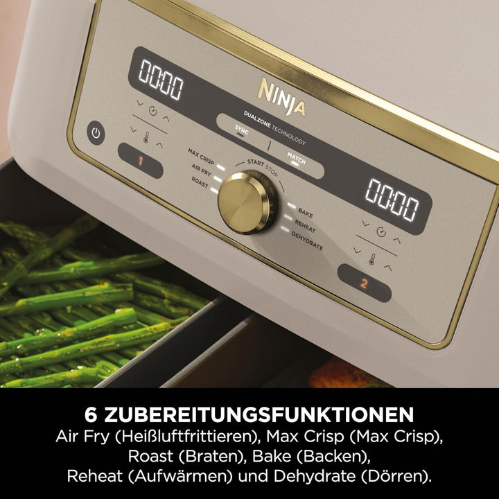 Ninja Dual Zone Digital Air Fryer, 2 Schubladen, 6-in-1, Heissluftfritteuse, 9,5L, Heissluft-Frittie