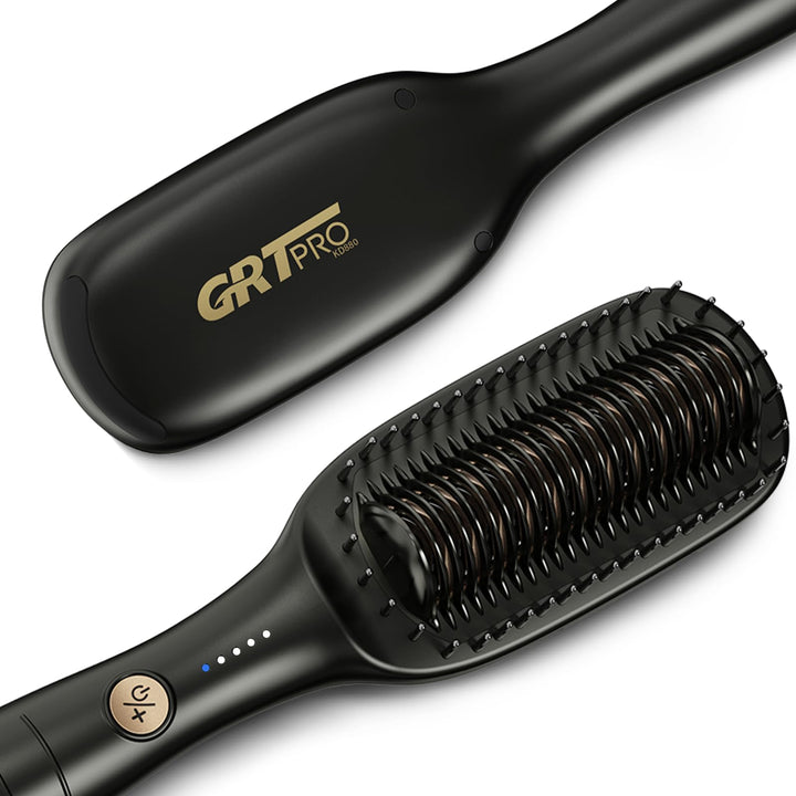 Glättbürste Breit Glätteisen Breit Extra 51mm, Glättungsbürste & Haarglätter Professioneller 2 in 1,