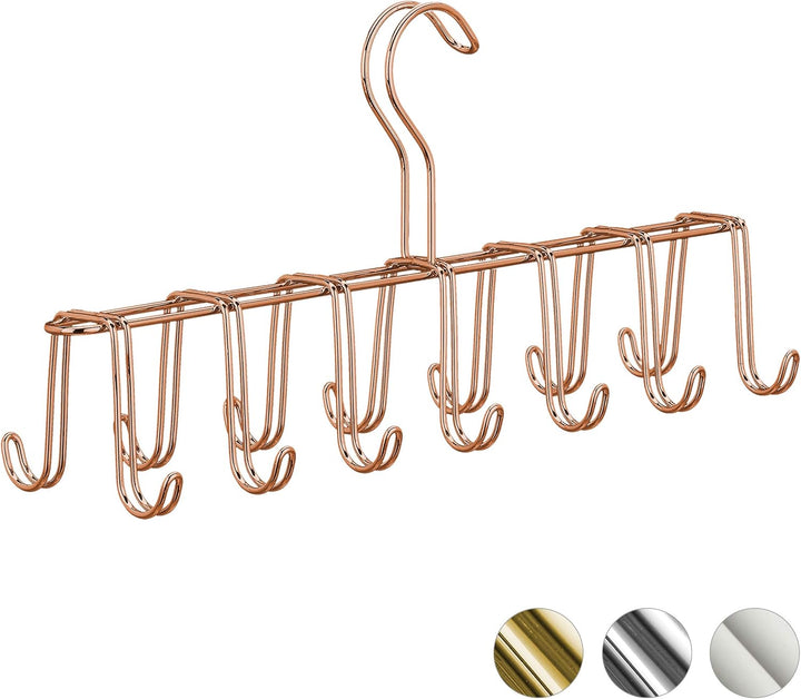 Relaxdays 5 x Gürtelhalter, Krawattenhalter aus Metall, platzsparend, je 14 Haken, Krawatten & Gürte