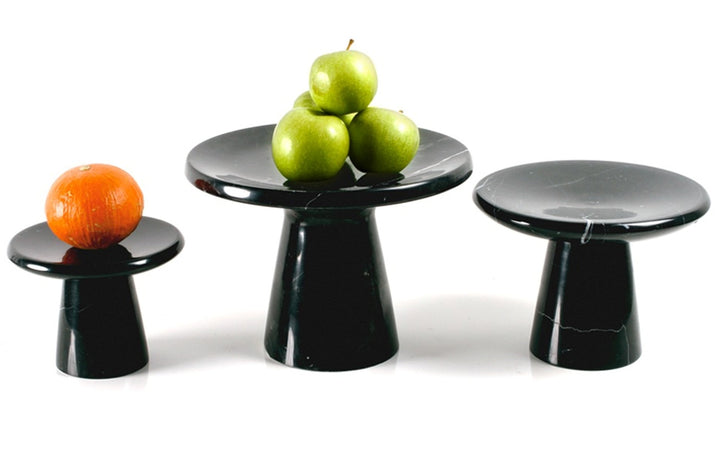 Edle Design Etagere aus schwarzem Marmor als Servierplatte oder Kuchentellerfür die Festtafel 30 x 3