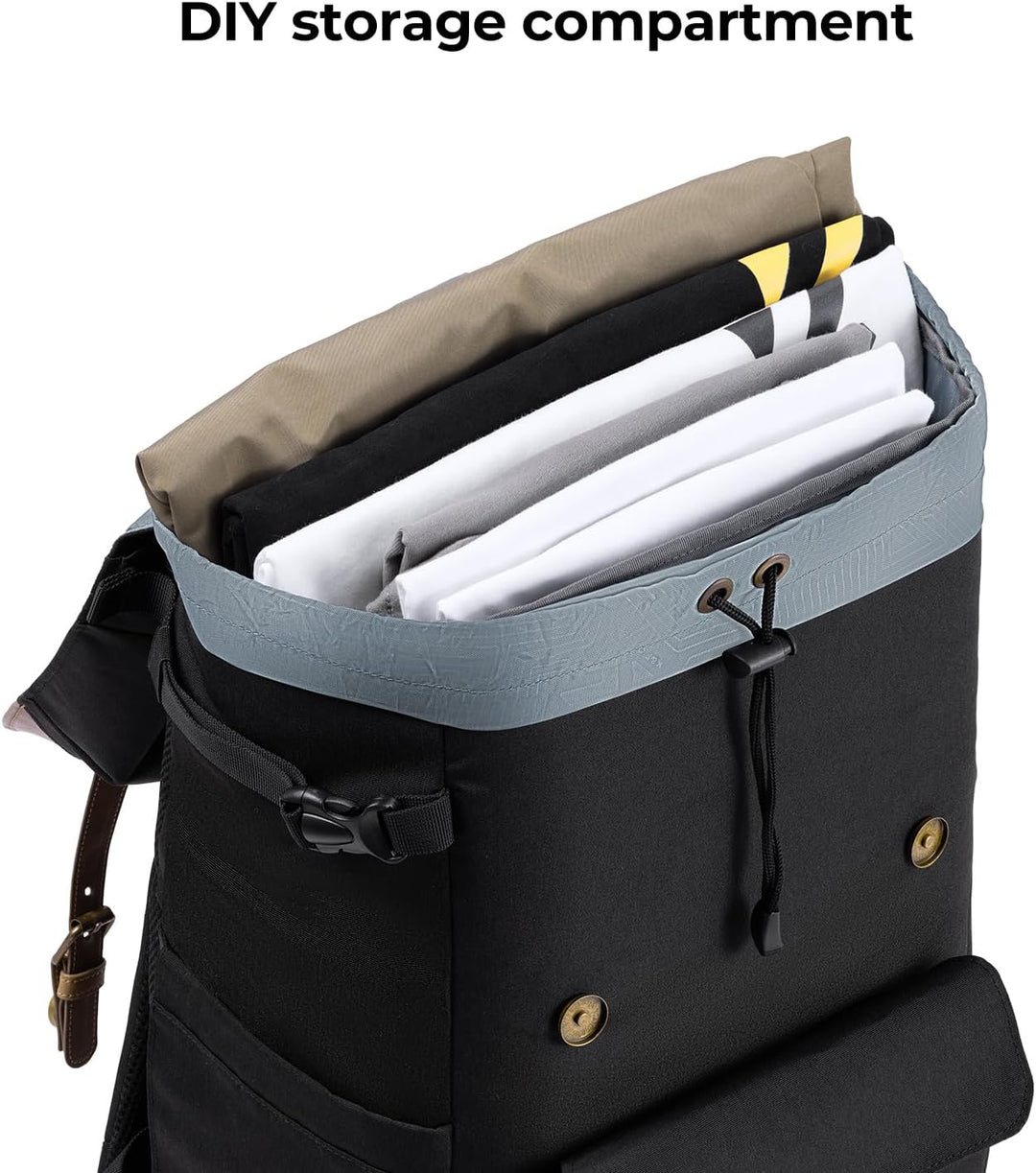 K&F Concept Kamerarucksack Rolltop 20L Fotorucksack Wasserdicht Robuste Rucksack-Stofftaschen aus St