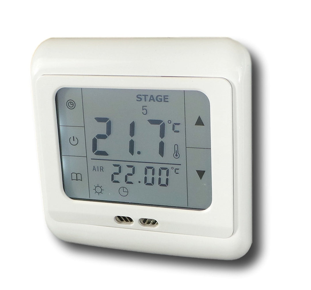 SM-PC®, Raumthermostat Thermostat programmierbar Touchscreen potentialfreier Ausgang Weisse Hintergr