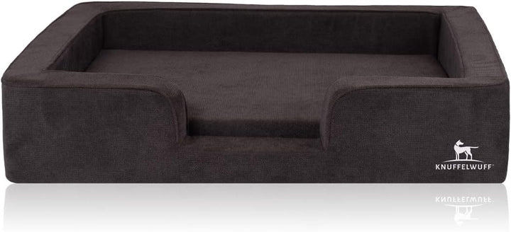 Knuffelwuff orthopädisches Hundebett mit Wendekissen aus Velours Bellamy 80 x 60cm Schwarz, 80 x 60c