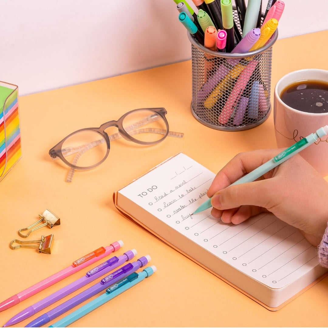 BIC Schreibwaren Set Pastell à 23: 6 Textmarker, 5 Fineliner, 6 Bleistifte, 6 Dual Tip Brush Pens, j