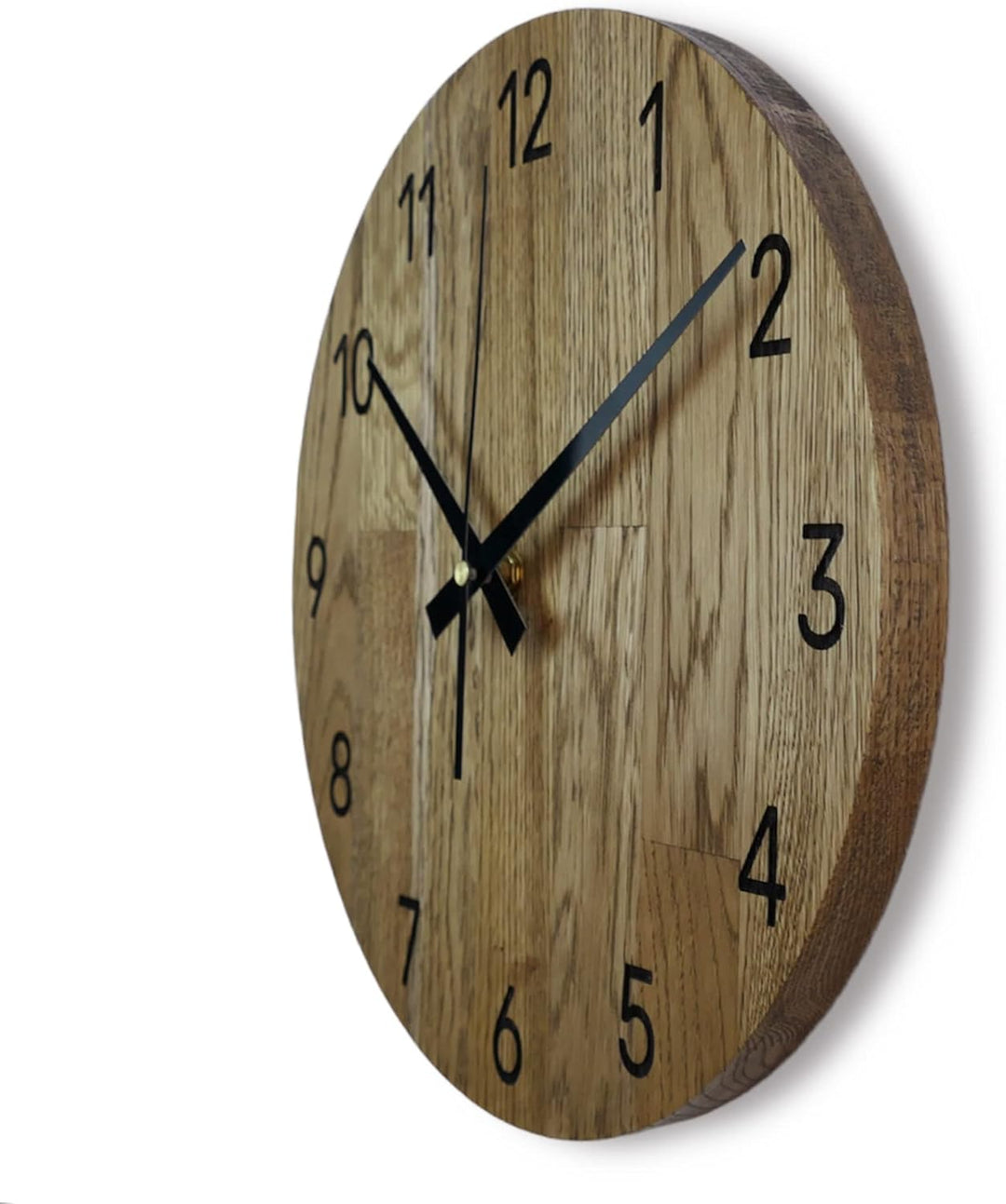 SENTOP Wanduhr aus Holz MAS002, Wanduhr aus Eiche, Moderne Wanduhr, Heimdekoration, Wanduhr aus echt